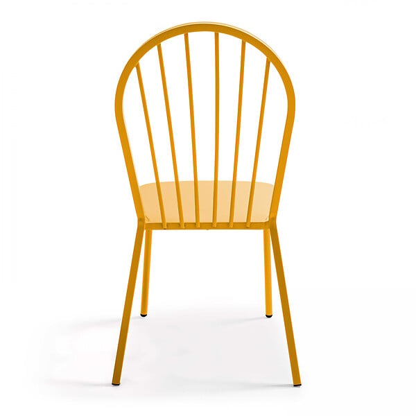 OVIALA - Chaise bistrot en métal jaune - Honfleur - large