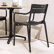 OVIALA - Lot de 4 fauteuils de terrasse en plastique noir - Paname - vignette