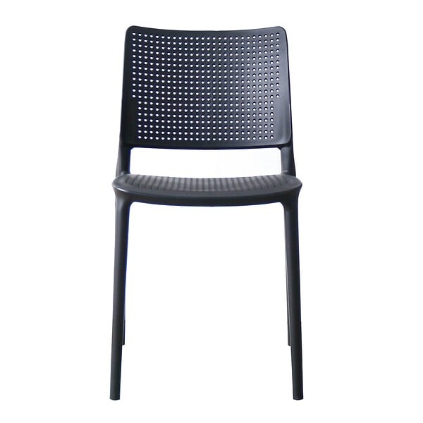 OVIALA - Chaise de terrasse ajourée en plastique noire - Riga - large