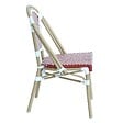 OVIALA - Chaise de terrasse bistrot parisien en aluminium et rotin rouge - Belleville - vignette