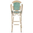 OVIALA - Chaise haute de jardin en alumunium et rotin synthétique blanc et vert - Belleville - vignette