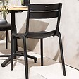 OVIALA - Chaise noire de terrasse en plastique - Paname - vignette