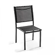 OVIALA - Lot de 2 chaises de jardin en aluminium et textilène noir - Ajaccio - vignette
