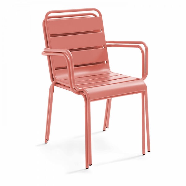 OVIALA - Fauteuil de jardin en métal argile - Palavas - large