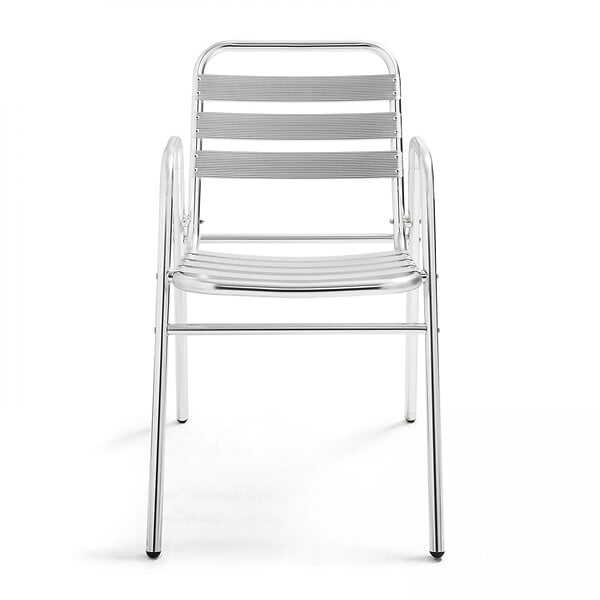 OVIALA - Chaise de jardin empilable en aluminium gris clair - Nothing Hill - large