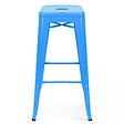 OVIALA - Lot de 4 tabourets de bar en acier bleu mat - Indus - vignette