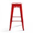 OVIALA - Lot de 4 tabourets de bar en acier rouge brillant - Indus - vignette