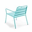 OVIALA - Fauteuil bas de jardin en métal bleu turquoise - Palavas - vignette