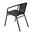 OVIALA - Lot de 4 fauteuils de jardin aluminium et résine noir - Saint Germain - vignette