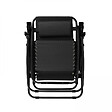 OVIALA - Fauteuil relax de jardin en acier et textilène inclinable noir - Monaco - vignette