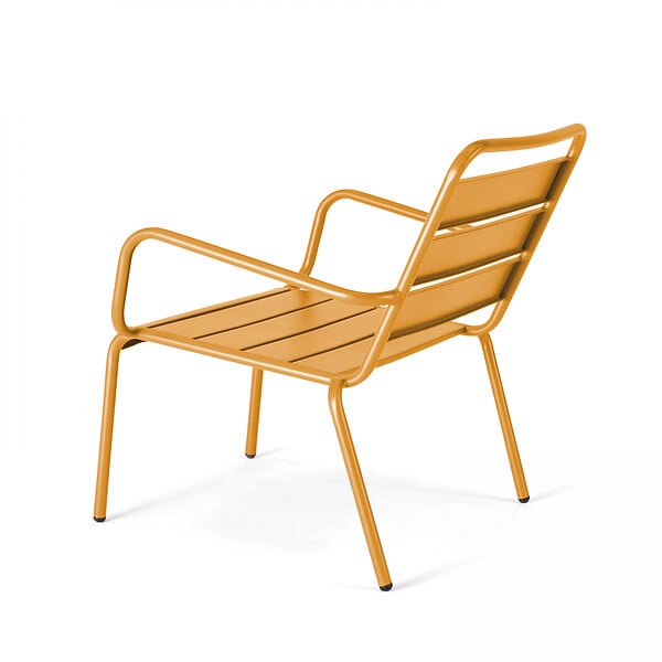 OVIALA - Fauteuil de jardin bas relax acier jaune - Palavas - large