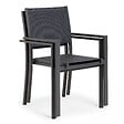 OVIALA - Lot de 2 fauteuils de jardin aluminium et textilène gris - Nice - vignette