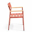 OVIALA - Fauteuil de jardin en aluminium et bois terracotta  - Leeds - vignette