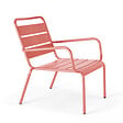 OVIALA - Fauteuil relax et repose pied en métal argile - Palavas - vignette