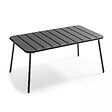 OVIALA - Salon de jardin 4 places et 1 table basse en acier anthracite - Palavas - vignette