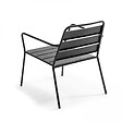 OVIALA - Salon de jardin 4 places et 1 table basse en acier anthracite - Palavas - vignette