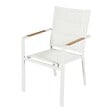 OVIALA - Lot de 2 chaises de jardin en aluminium et textilène blanc - Ciotat - vignette