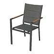 OVIALA - Lot de 2 chaises de jardin en aluminium et textilène gris - Ciotat - vignette