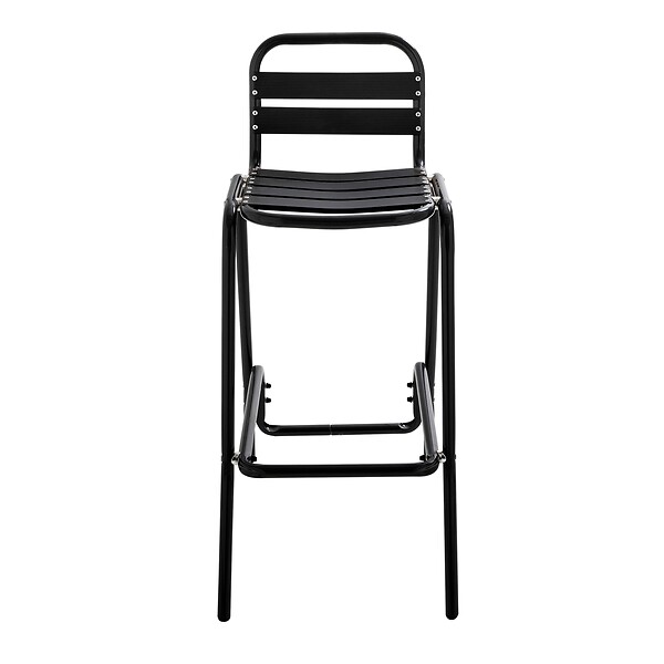 OVIALA - Lot de 4 chaises haute en aluminium noir - Soho - large