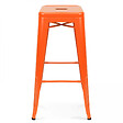 OVIALA - Lot de 4 tabourets de bar en acier orange mat - Indus - vignette