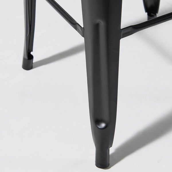 OVIALA - Lot de 4 tabourets de bar en acier noir mat  - Indus - large