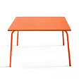 OVIALA - Table de jardin carrée en métal 8 places 120 cm orange - Palavas - vignette