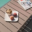 OVIALA - Table basse de jardin acier taupe 90 x 50 cm - Palavas - vignette
