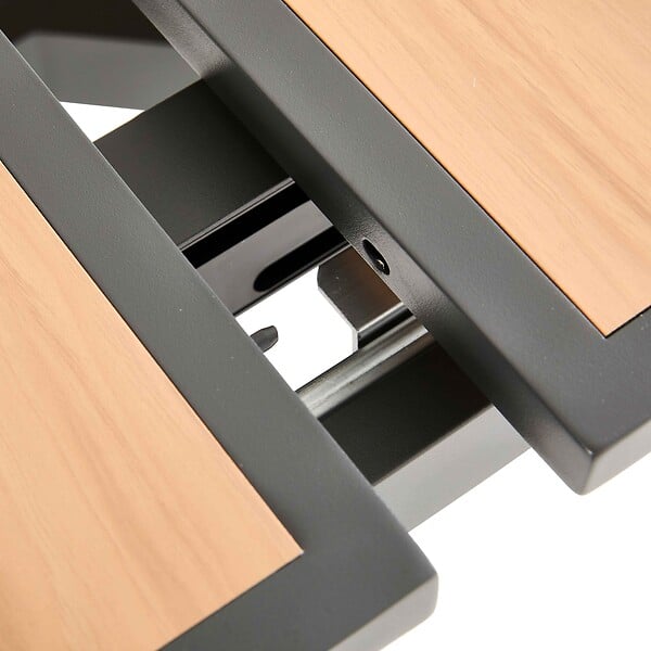 OVIALA - Table de jardin extensible 8 à 10 places en alu et effet bois 250cm - Savannah - large