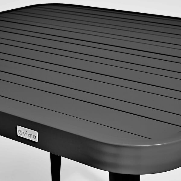 OVIALA - Table de jardin carrée en aluminium noir - Bristol - large