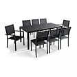 OVIALA - Table de jardin en aluminium 8 places 180 cm gris anthracite - Ajaccio - vignette