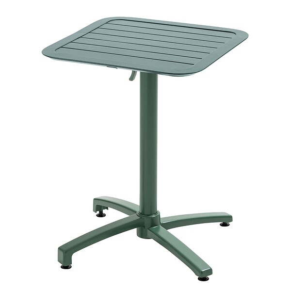 OVIALA - Table de terrasse inclinable 60 x 60 cm et 2 chaises vert foncé - Almada - large