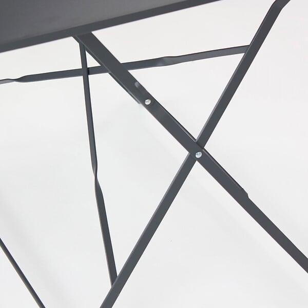 OVIALA - Table de jardin pliante acier gris 4 places - Rome - large