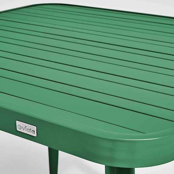 OVIALA - Table de jardin carrée en aluminium vert olive - Bristol - large