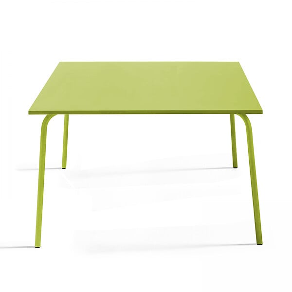 OVIALA - Table de jardin carrée en métal 8 places 120 cm vert - Palavas - large