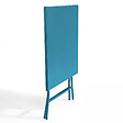 OVIALA - Table de jardin pliante carrée en acier 70 cm 4 places bleu pacific - Palavas - vignette