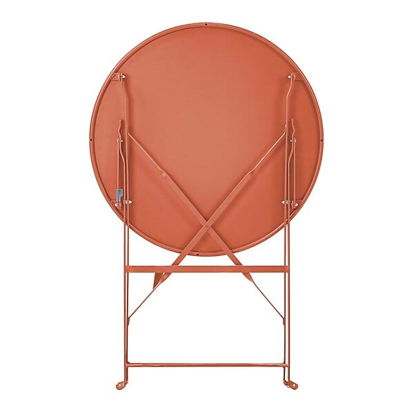 OVIALA - Table de terrasse ronde pliante et 2 chaises pliantes terracotta - Annecy - large
