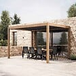 OVIALA - Pergola bioclimatique autoportée et motorisée éclairée 3x4m et 1 store - Kavala - vignette
