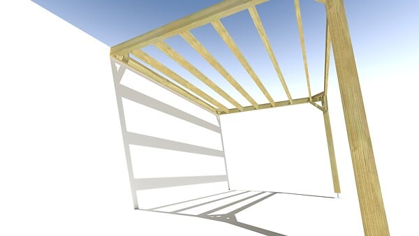 MA PERGOLA BOIS - Pergola bois • 4m x 3m • adossée • sens largeur - large
