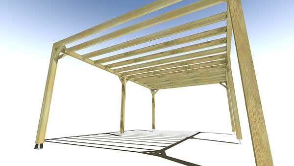 MA PERGOLA BOIS - Pergola bois • 6m x 4m • indépendante • sens profondeur - large