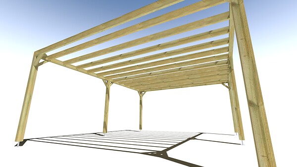 MA PERGOLA BOIS - Pergola bois • 6m x 5m • indépendante • sens profondeur - large