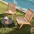 OVIALA - Lot de 2 tables basses de jardin en acier anthracite - Palavas - vignette