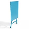 OVIALA - Table de jardin pliante carrée en acier 70 cm 4 places bleu - Palavas - vignette