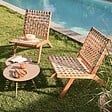 OVIALA - Lot de 2 tables basses de jardin en acier taupe - Palavas - vignette