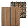 OVIALA - Lot de 24 dalles clipsables bois synthétique marron - Padang - vignette