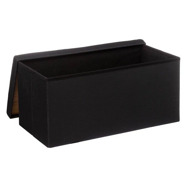 5 FIVE SIMPLY SMART - 2 en 1 Pouf pliant double et Coffre de rangement Noir 76 x 37.5 cm - large