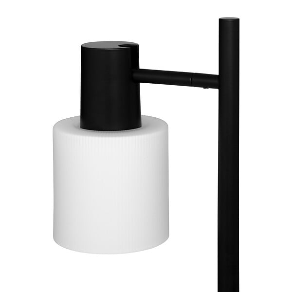 ATMOSPHERA - Lampadaire en métal Noir et 2 abat-jours en verre Blanc H 143 cm - large