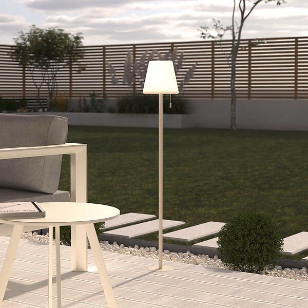 ATMOSPHERA - Lampadaire d'extérieur LED rechargeable USB base acier Beige D 18 x L 105.5 cm - large