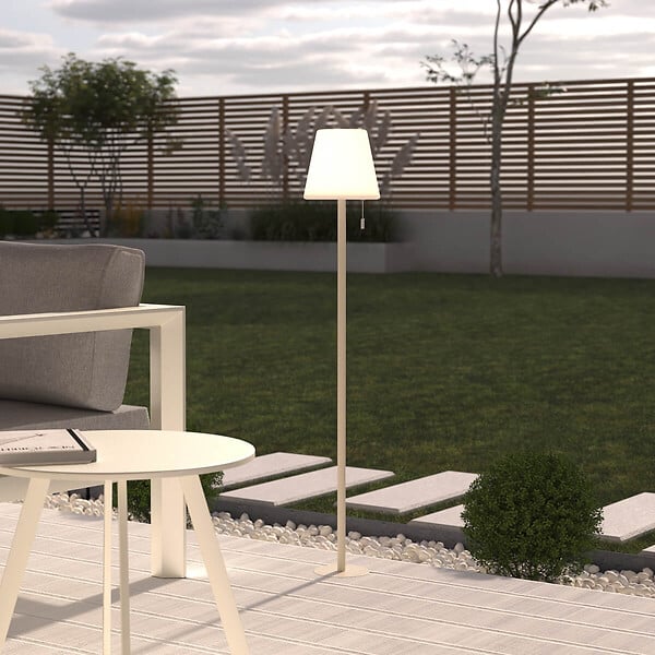 ATMOSPHERA - Lampadaire d'extérieur LED rechargeable USB base acier Beige D 18 x L 105.5 cm - large