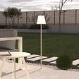 ATMOSPHERA - Lampadaire d'extérieur LED rechargeable USB base acier Beige D 18 x L 105.5 cm - vignette