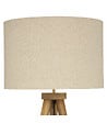 ATMOSPHERA - Lampadaire Trépied en Bois de Manguier et Abat-jour Beige lin H 150 cm - vignette